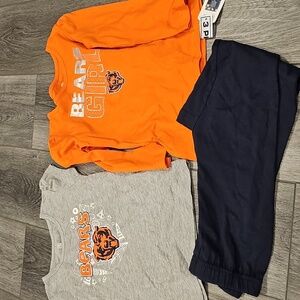 Chicag Bears Girl Long Sleeve Shirt with Navy Pants 3 Pc Set